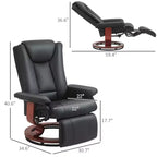 Fauteuil inclinable pivotant en cuir PU moderne avec repose-pieds – Fauteuil compact pour salon et camping-car