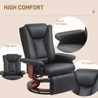 Fauteuil inclinable pivotant en cuir PU moderne avec repose-pieds – Fauteuil compact pour salon et camping-car