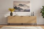 Meuble TV 4 portes de 178 cm pour téléviseurs jusqu'à 190 cm – Console moderne avec 2 armoires et étagères réglables