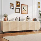 Meuble TV 4 portes de 178 cm pour téléviseurs jusqu'à 190 cm – Console moderne avec 2 armoires et étagères réglables