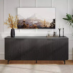 Meuble TV 4 portes de 178 cm pour téléviseurs jusqu'à 190 cm – Console moderne avec 2 armoires et étagères réglables