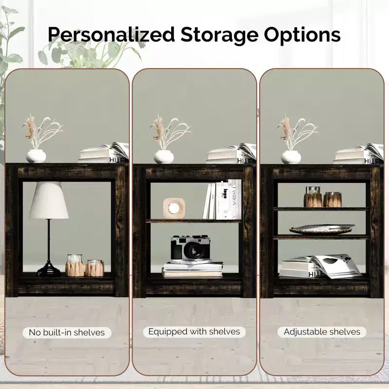 Farmhouse 70'' TV Stand For Tvs Up To 70'' With 23'' Electric Fireplace and Adjustable Shelves