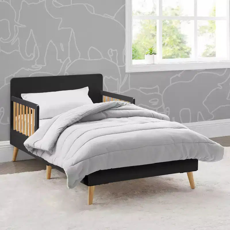 Logan Wood Toddler Bed – Stylish Big-Kid Bed with Rounded Spindles for Toddlers