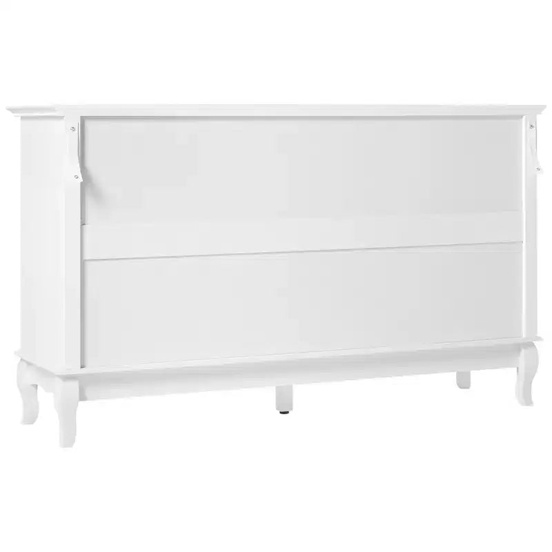 7-Drawer Dresser for Bedroom – White Paint Finish with Distinctive Wooden Legs