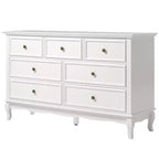 Commode à 7 tiroirs pour chambre à coucher – Finition peinture blanche avec pieds en bois distinctifs
