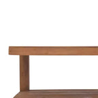 Table basse en bois de teck – 90 cm x 50 cm x 35 cm, finition brun chaud naturel