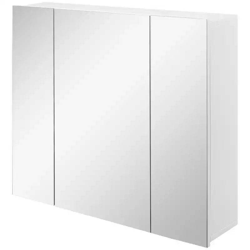 Wall Mounted Mirror Cabinet, Bathroom Medicine Cabinet with Mirror, 3 Doors and Adjustable Shelves