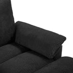 Canapé d'angle en U de 296 cm – Canapé rembourré en velours côtelé avec poufs et porte-gobelets