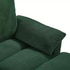 Canapé d'angle en U de 296 cm – Canapé rembourré en velours côtelé avec poufs et porte-gobelets