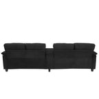 Canapé d'angle en U de 296 cm – Canapé rembourré en velours côtelé avec poufs et porte-gobelets