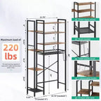 8 - Étagère de Rangement pour Toilettes à Plusieurs Niveaux avec Support Latéral, Panier de Vidange à Étagère Réglable, Organisateur de Salle de Bain Autonome pour Balcon