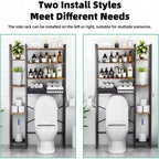 8 - Étagère de Rangement pour Toilettes à Plusieurs Niveaux avec Support Latéral, Panier de Vidange à Étagère Réglable, Organisateur de Salle de Bain Autonome pour Balcon