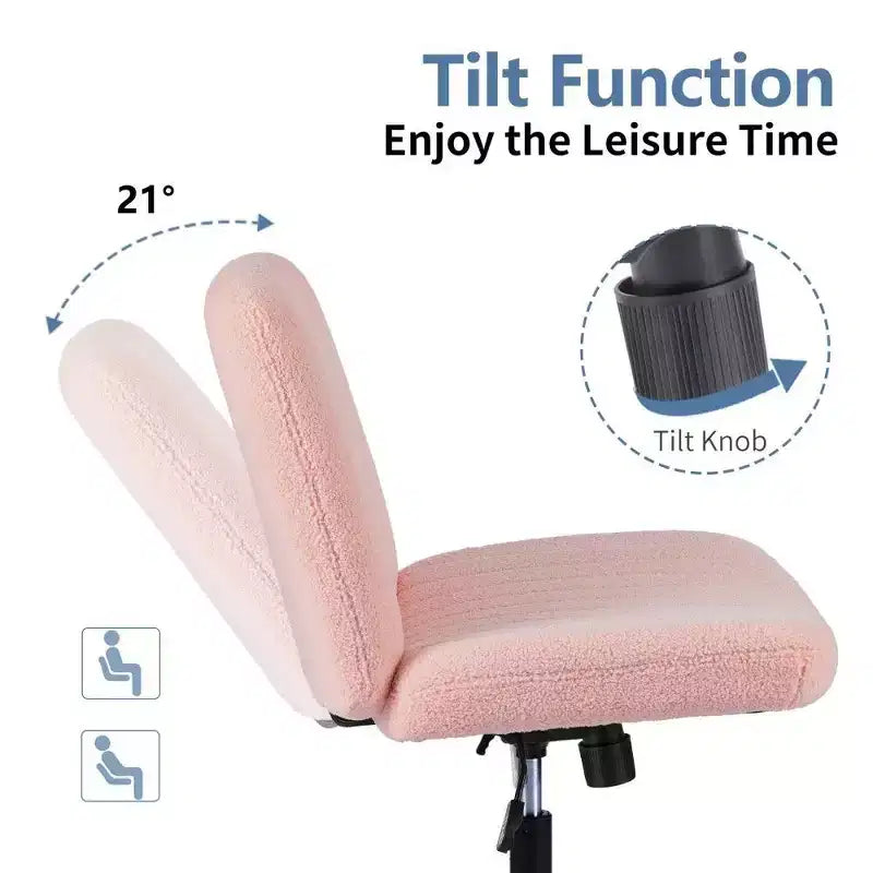 26" Wide Seat Office Chair – No Wheels, Cross-Legged Sitting, 360° Swivel & Rocking, 300 lb