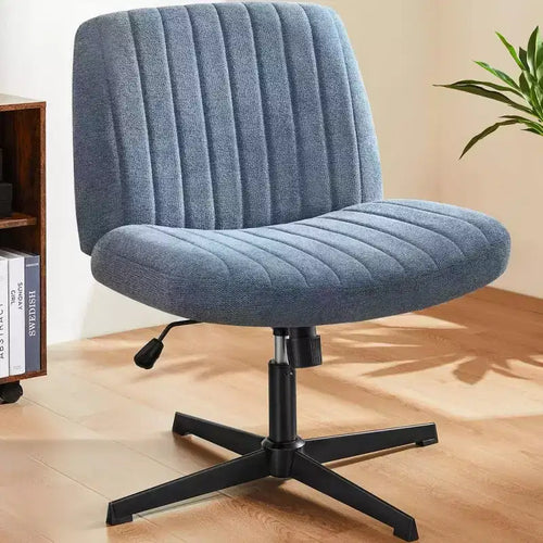 Chaise de bureau à assise large de 26" – Sans roulettes, pour s'asseoir les jambes croisées, pivotement à 360° et bascule, 136 kg