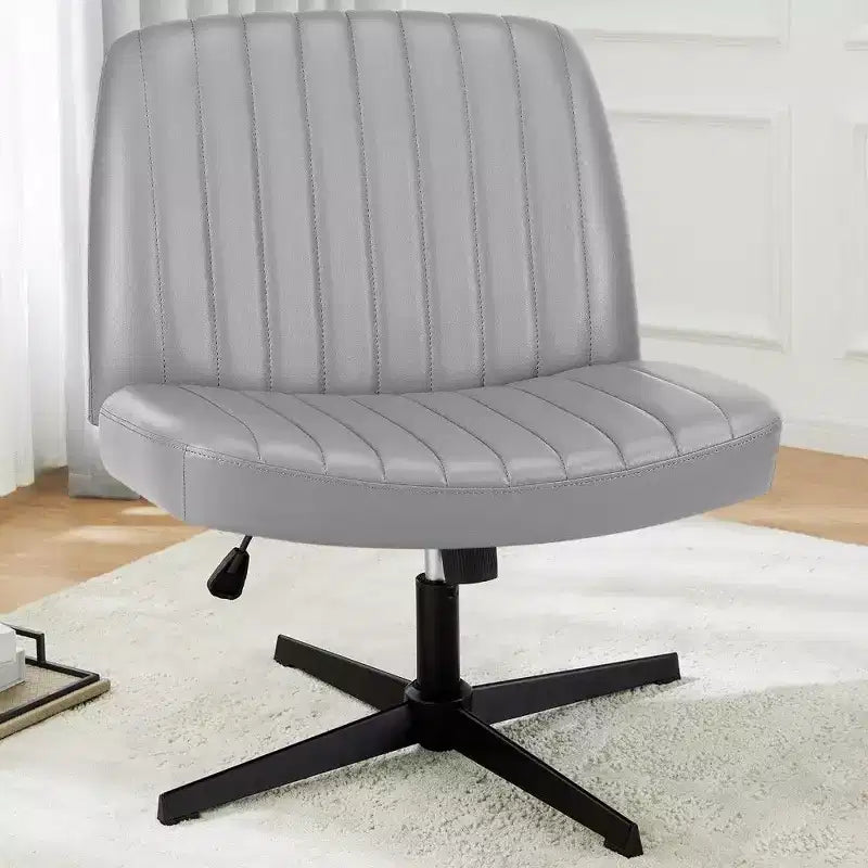 26" Wide Seat Office Chair – No Wheels, Cross-Legged Sitting, 360° Swivel & Rocking, 300 lb