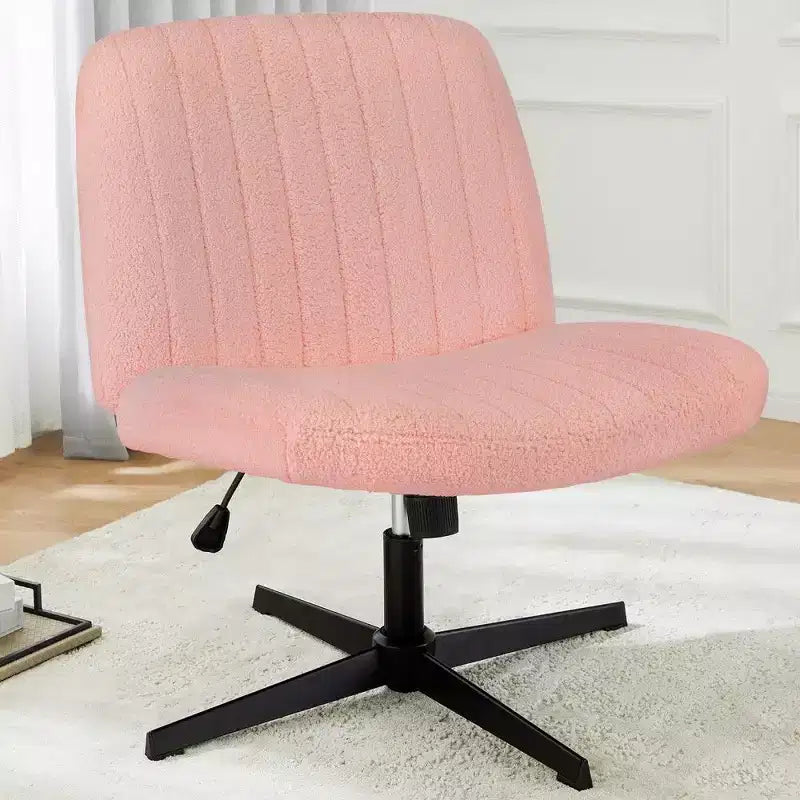 26" Wide Seat Office Chair – No Wheels, Cross-Legged Sitting, 360° Swivel & Rocking, 300 lb