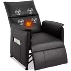 Elertric Recliner Chair with Massage and Heat, Adjustable Single PU Leather Recliners Sofa with Remote Control Home Theater Armchair for Living Room