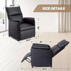 Fauteuil inclinable électrique avec massage et chauffage – Canapé en cuir PU avec télécommande pour salon