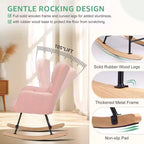 Fauteuil à bascule moderne rembourré en tissu peluche avec dossier haut – Fauteuil d'appoint pour le salon et la chambre à coucher