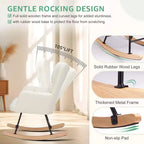 Fauteuil à bascule moderne rembourré en tissu peluche avec dossier haut – Fauteuil d'appoint pour le salon et la chambre à coucher