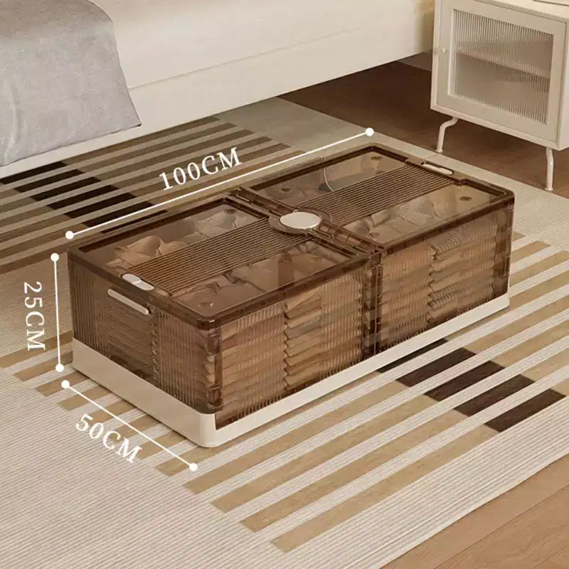 2 Pack Under Bed Storage Containers, Stackable Rolling Storage Plastic Containers, Multi-Purpose Rolling Low Profile Bins with Lids