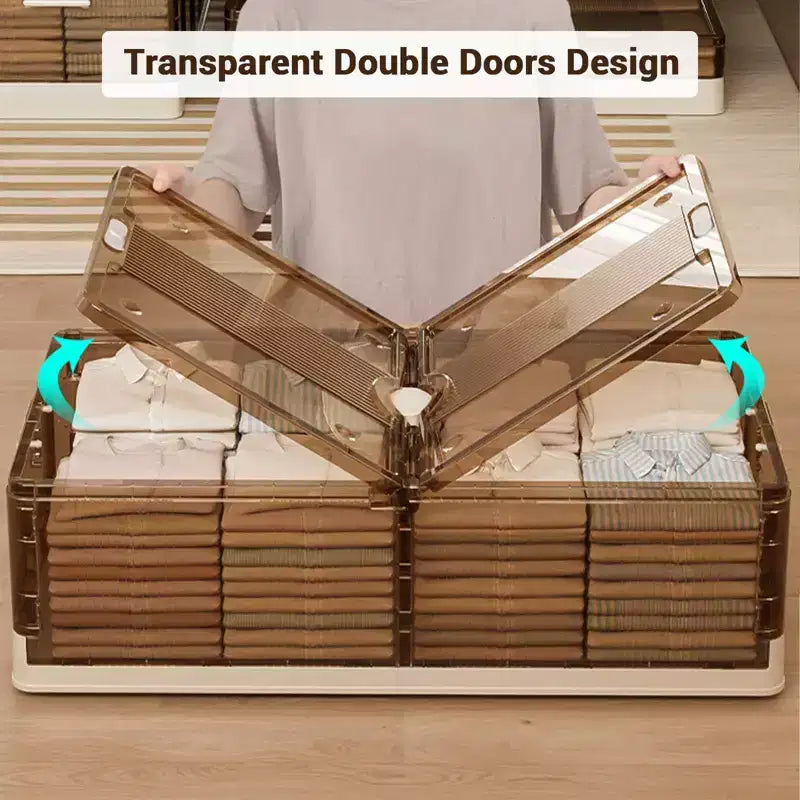 2 Pack Under Bed Storage Containers, Stackable Rolling Storage Plastic Containers, Multi-Purpose Rolling Low Profile Bins with Lids
