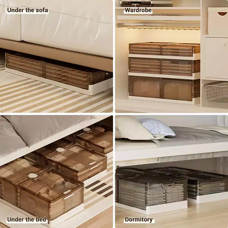 2 Pack Under Bed Storage Containers, Stackable Rolling Storage Plastic Containers, Multi-Purpose Rolling Low Profile Bins with Lids