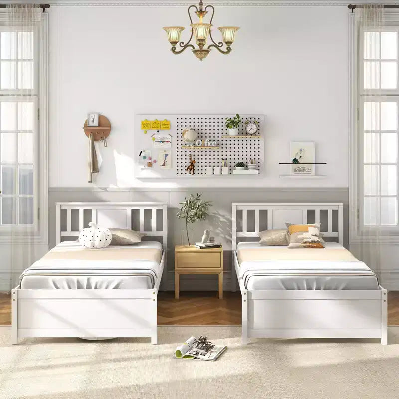 Twin / Full / Queen Size Bed Frame with Headboard & Wood Slat Support – No Box Spring Needed