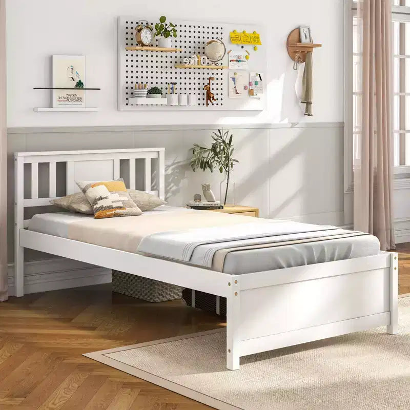 Twin / Full / Queen Size Bed Frame with Headboard & Wood Slat Support – No Box Spring Needed