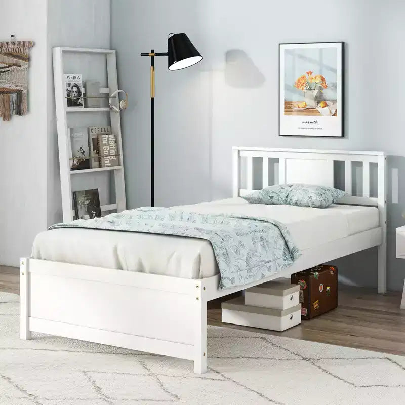 Twin / Full / Queen Size Bed Frame with Headboard & Wood Slat Support – No Box Spring Needed