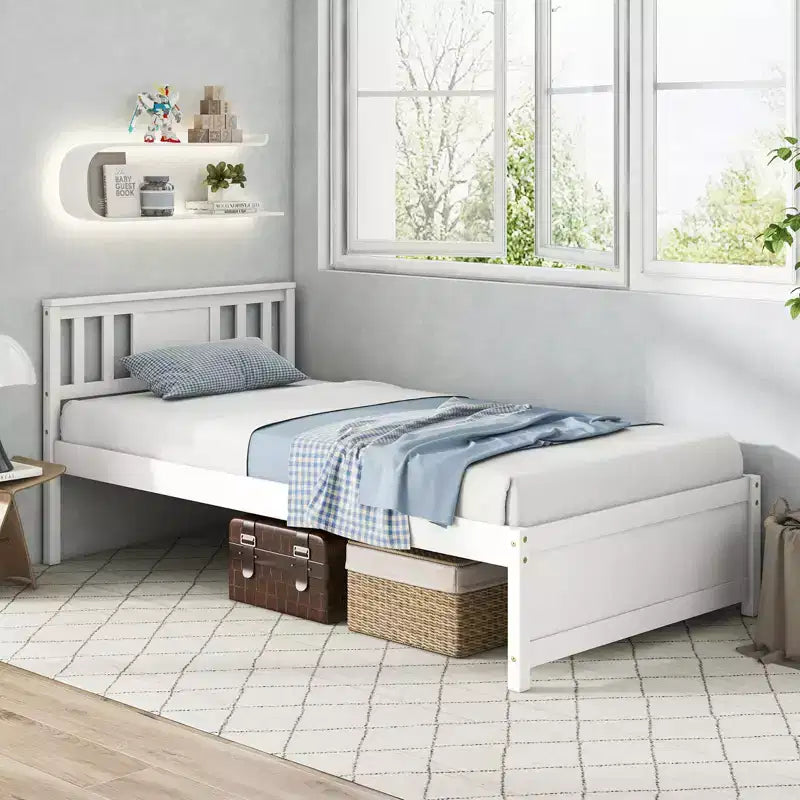 Twin / Full / Queen Size Bed Frame with Headboard & Wood Slat Support – No Box Spring Needed