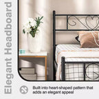 Cadre de lit plateforme Twin XL en métal robuste avec rangement sous le lit et support à lattes en acier