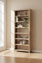 vidaXL Bookshelf Bookcase Display Shelf Rack for Living Room Solid Wood Acacia - 78.7