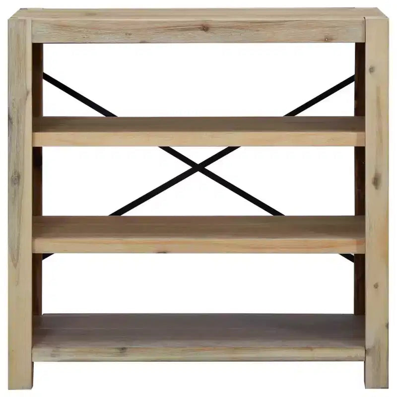 Bookshelf Display Shelf Rack for Living Room – 78.7" Solid Acacia Wood