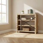 Étagère de présentation pour salon – 200 cm, en bois d'acacia massif