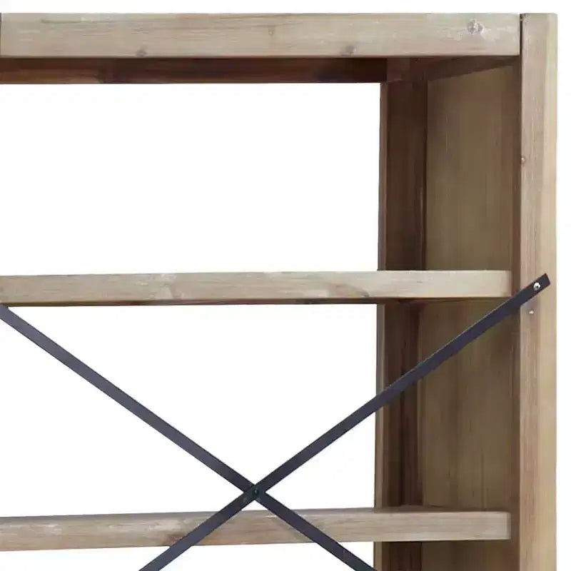 Bookshelf Display Shelf Rack for Living Room – 78.7" Solid Acacia Wood