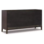 Buffet de salle à manger marron et beige avec rangements