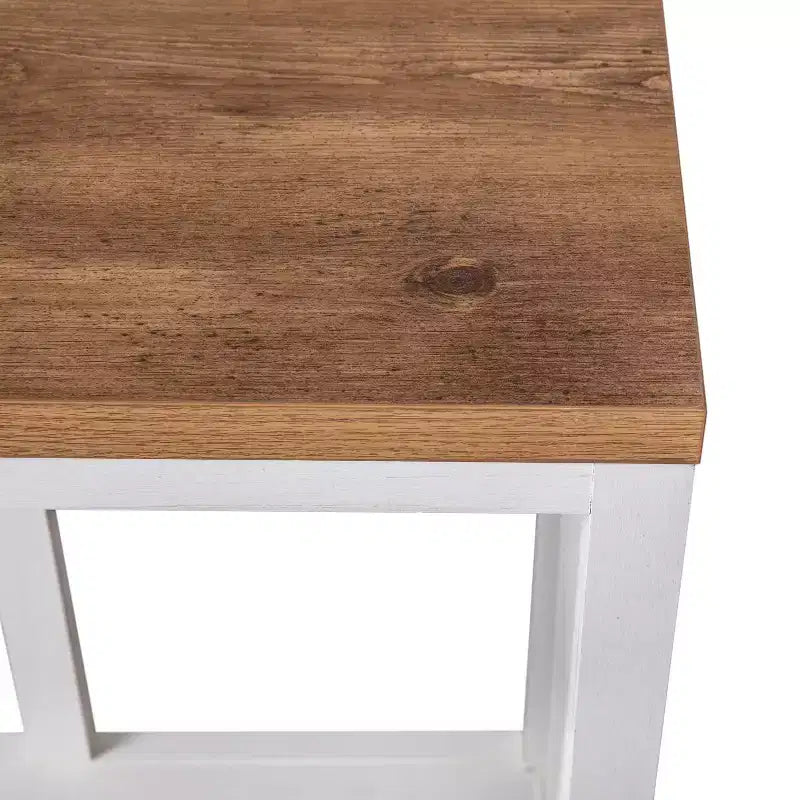Modern Farmhouse Engineered Wood Sofa Table with Wood Bracing & Lower Shelf