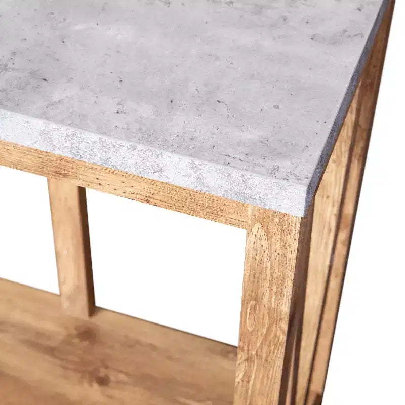 Modern Farmhouse Engineered Wood Sofa Table with Wood Bracing & Lower Shelf