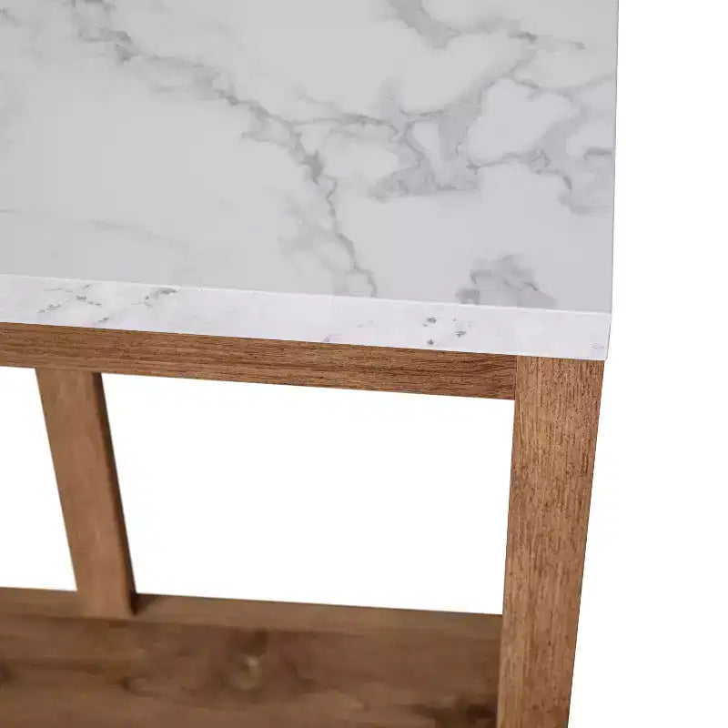 Modern Farmhouse Engineered Wood Sofa Table with Wood Bracing & Lower Shelf
