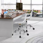 Lot de 2 chaises de bureau fantôme pivotantes sans accoudoirs en acrylique sur roulettes – Hauteur réglable