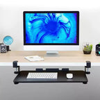 Support de Clavier à Pince – Plateforme Coulissante Sous Bureau pour Clavier et Souris, Sans Vis Nécessaires