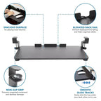 Support de Clavier à Pince – Plateforme Coulissante Sous Bureau pour Clavier et Souris, Sans Vis Nécessaires